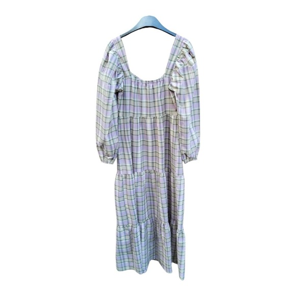 RIVER ISLAND Check Print Long Sleeve Button Up Maxi Dress UK 22 US 18 NEW - Picture 13 of 14